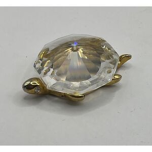 Crystal and gold tone mini turtle